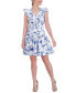 Women's Printed Tiered Fit & Flare Dress