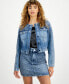 ფოტო #1 პროდუქტის Women's Marissa Cotton Embellished Denim Jacket