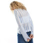 Фото #6 товара ONLY open knit cardigan in blue stripe