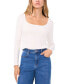 ფოტო #1 პროდუქტის Women's Scoop-Neck Long-Sleeve Top