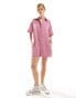 Фото #2 товара ASOS DESIGN shirt romper playsuit in mauve