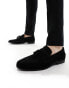 River Island suede tassle loafer in black