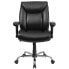 Фото #3 товара Hercules Series Big & Tall 400 Lb. Rated Black Leather Swivel Task Chair With Adjustable Arms