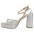 Nina Stacie Ankle Strap Dress Womens Silver Dress Sandals STACIE-041