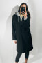 Contrast hooded coat