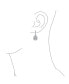 ფოტო #3 პროდუქტის Style Halo Clear Cubic Zirconia AAA CZ Fashion Formal Dangle Drop Teardrop Screw Back Clip On Earrings Prom Bridesmaid Wedding Rhodium Plated