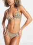 Volcom yess leopard triangle bikini top in multi M - фото #1