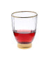 Фото #2 товара Set of 6 Straight Line Textured Stemless Wine Glasses with Vivid Gold Tone Base and Rim