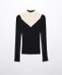 ფოტო #5 პროდუქტის Women's Bicolor Ribbed Sweater