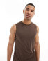 Фото #1 товара ASOS 4505 Icon training sleeveless t-shirt with quick dry in brown