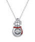 Фото #2 товара Macy's cubic Zirconia Enamel Snowman Pendant Necklace