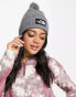 The North Face logo patch bobble hat in grey