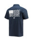 Фото #3 товара Men's Navy Dallas Cowboys Slack Tide Fish Omni-Shade Button-Up Shirt