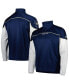 ფოტო #1 პროდუქტის Men's Navy GA Tech Yellow Jackets AEROREADY Knit Quarter-Snap Jacket