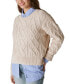 ფოტო #3 პროდუქტის Women's Cable-Knit Crewneck Sweater