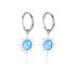 Steel earrings with blue synthetic opals 2in1