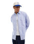 Jack & Jones oversized cotton poplin shirt in blue stripe