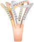 ფოტო #4 პროდუქტის EFFY® Diamond Openwork Swirl Ring (5/8 ct. t.w.) in 14k Tricolor Gold
