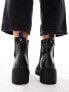 New Look chunky heeled chelsea boot in black