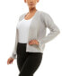 Фото #3 товара Women's Long Sleeve Novelty Stitch Front Sweater Cardigan with Imitation-Pearls