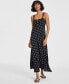 Фото #1 товара Women's Printed Empire-Waist Midi Dress, Created for Macy's