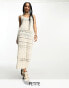 ONLY Petite crochet maxi dress in ecru