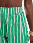 ASOS DESIGN seersucker co-ord beach short in green stripe