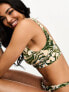 Фото #2 товара ASOS DESIGN mix and match deep band ruched crop bikini top in animal daisy print