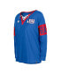 ფოტო #3 პროდუქტის Women's Royal New York Giants Lace-Up Notch Neck Long Sleeve T-shirt