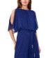 Women's Glitter-Chiffon Blouson Wide-Leg Jumpsuit Charming Royal, S - фото #4