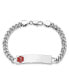 ფოტო #2 პროდუქტის Stainless Steel Red Epoxy Medical ID 8" Engravable Bracelet
