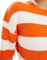 Mango knitted stripe co-ord top in orange