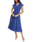 Фото #1 товара Elie Tahari The Noa Pleat Midi Dress Women's Blue 4