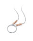 Фото #2 товара Stylish Sterling Silver Two-Tone Halo Necklace