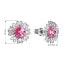 Silver earrings Flowers with Swarovski crystals 51042.3 rose