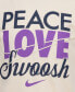 Фото #3 товара Little Girls Ringlet Peace Love Swoosh Graphic T-Shirt