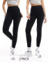 Фото #1 товара ONLY 2 pack leggings in black