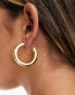 Фото #4 товара ASOS DESIGN 14k gold plated tube hoop earrings