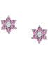 Pink & White Cubic Zirconia Flower Stud Earrings in Sterling Silver, Created for Macy's