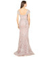 Women's Long Bell Sleeve V-Neck Beaded Gown