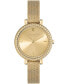 ფოტო #1 პროდუქტის Women's Vintage-Like Bead Gold-Tone Stainless Steel Mesh Watch 30mm