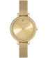 Women's Vintage-Like Bead Gold-Tone Stainless Steel Mesh Watch 30mm