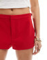 Pull&Bear – Shorts in Rot mit seitlichem Schnallendetail