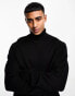 Фото #1 товара ONLY & SONS roll neck ribbed jumper in black