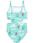 Kid Beach Print 1-Piece Cut -Out Swimsuit 8