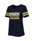 Фото #3 товара Women's Navy Milwaukee Brewers Team Stripe T-shirt
