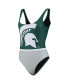 Фото #2 товара Women's Green Michigan State Spartans One-Piece Bathing Suit