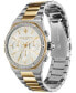 ფოტო #5 პროდუქტის Women's Hexa Multifunction Two-Tone Stainless Steel Bracelet Watch 38mm