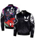 Men's Black Marvel Venom and Spider-Man Fanimation Satin Full-Snap Jacket