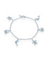 Sterling Silver Larimar Turtle, Crab and Dolphin Charms Bracelet